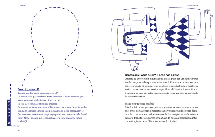 Spread from ‘Cá Dentro / Inside’ by Isabel Minhós Martins, Maria Manuel Pedrosa and Madalena Matoso – published by Planeta Tangerina, Portugal