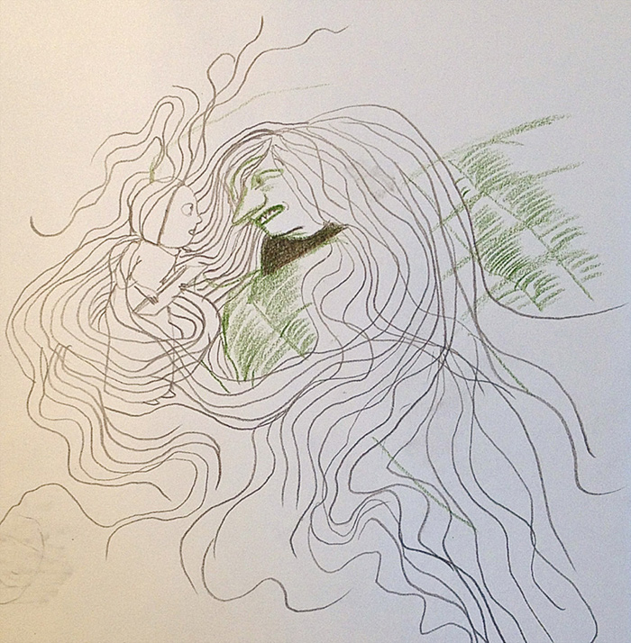 Development work for 'Mère Méduse / Mother Medusa' by Kitty Crowther
