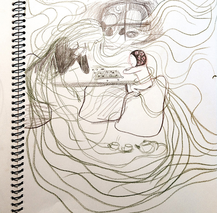 Development work for 'Mère Méduse / Mother Medusa' by Kitty Crowther
