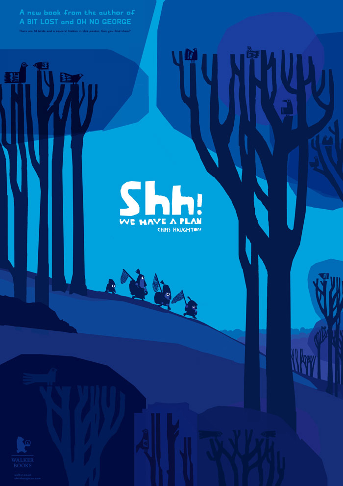 Poster for 'Shh! We have a plan' by Chris Haughton