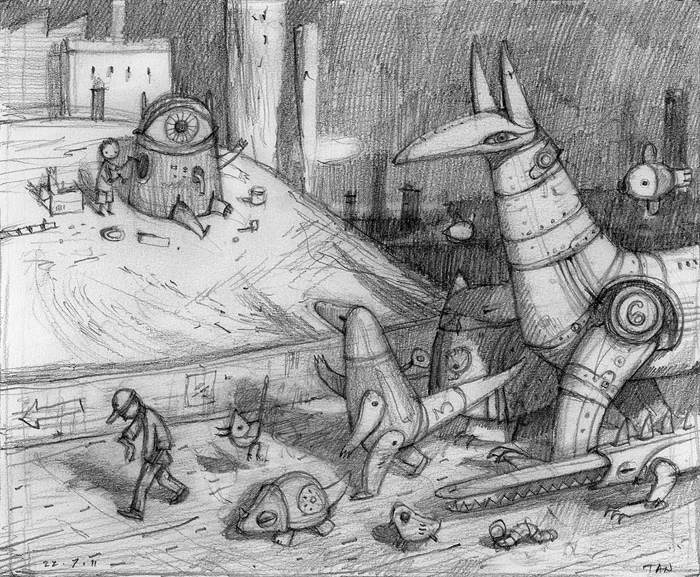 Development work for 'Rules of Summer' by Shaun Tan