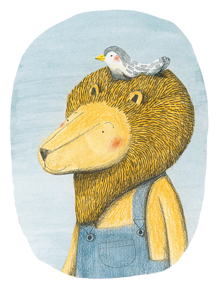 Illustration by Marianne Dubuc – from 'Le Lion et l'oiseau / The Lion and the Bird'