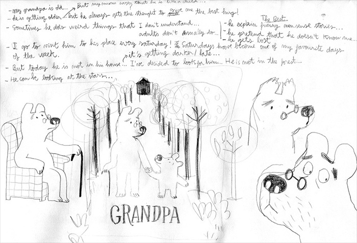 Development work for 'My Grandpa' by Marta Altés