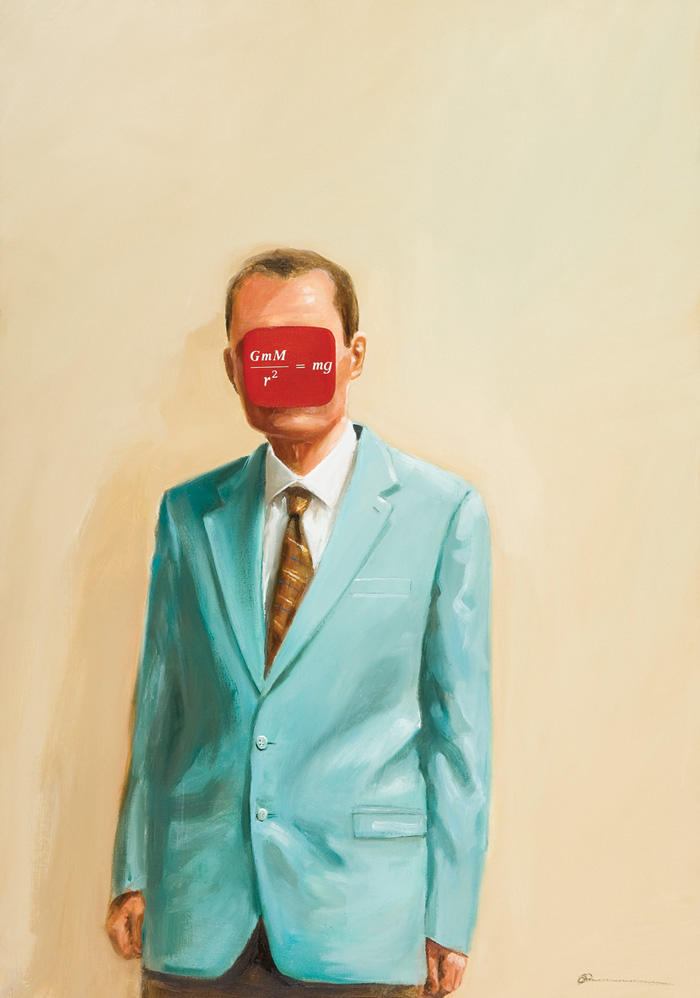 A painting from the 'Additional Information' series by Oliver Jeffers