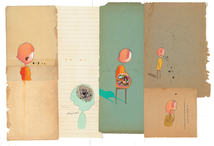 Illustration from 'The Incredible Book Eating Boy' by Oliver Jeffers