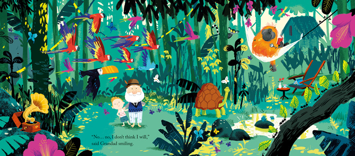 Spread from 'Grandad's Island' by Benji Davies