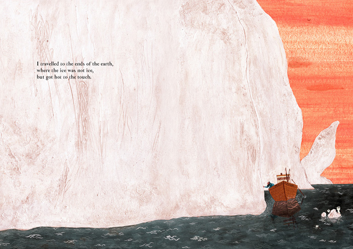 Spread from 'Ahab y la Ballena Blanca / Ahab and the White Whale' by Manuel Marsol