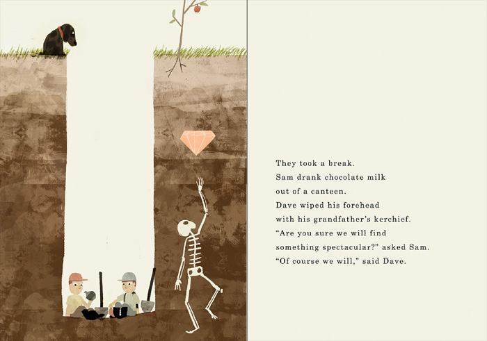 Development work for 'Sam and Dave Dig a Hole' by Mac Barnett and Jon Klassen