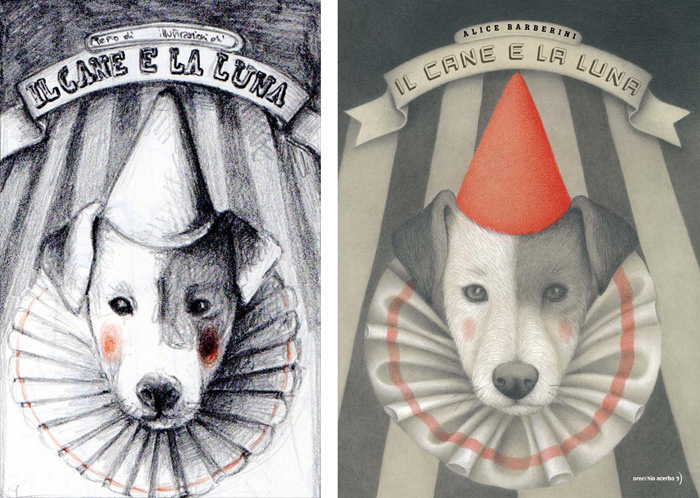 Front cover for 'Il cane e la luna / The Dog and the Moon' by Alice Barberini – published by Orecchio Acerbo.