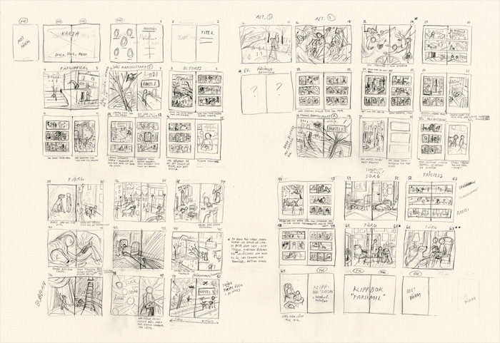 Storyboard for 'Din tur, Adrian / Your turn, Adrian' by Kristin Lidström and Helena Öberg – published by Mirando Bok