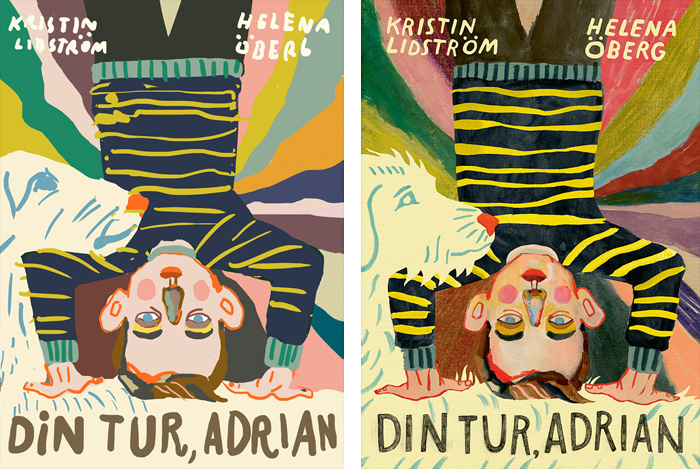 Front cover for 'Din tur, Adrian / Your turn, Adrian' by Kristin Lidström and Helena Öberg – published by Mirando Bok