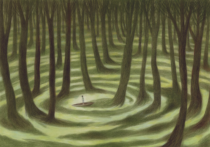Illustration by Akin Duzakin from 'Hvorfor er jeg her? / Why am I here?' – written by Constance Ørbeck-Nilssen, published by Magikon Forlag