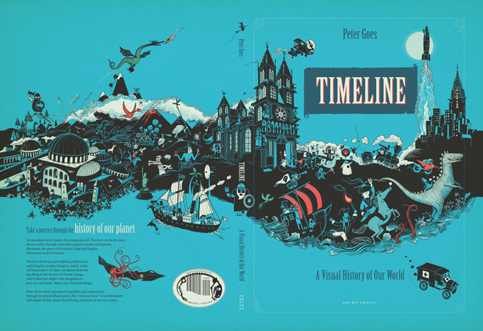 Front cover for 'Tijdlijn / Timeline' by Peter Goes – published by Lannoo