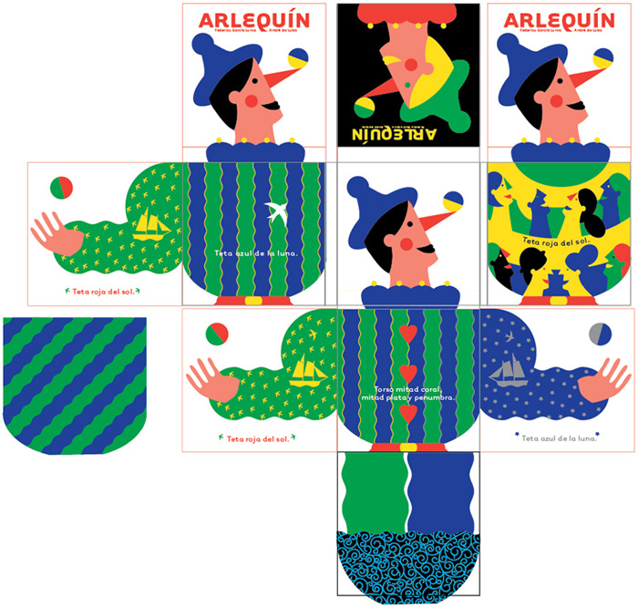 Development work by André da Loba for ‘Arlequín’ – written by Federico García Lorca and published by Barbara Fiore Editora, Spain