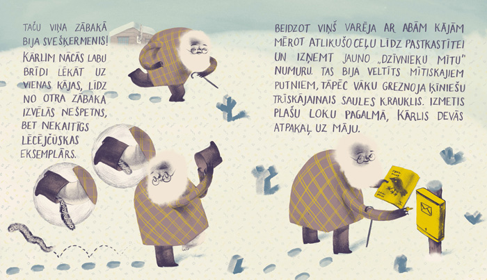 Illustration by Mārtiņš Zutis from 'Nenotikušais atklājums / The Discovery That Never Was' – published by Liels un mazs, Latvia