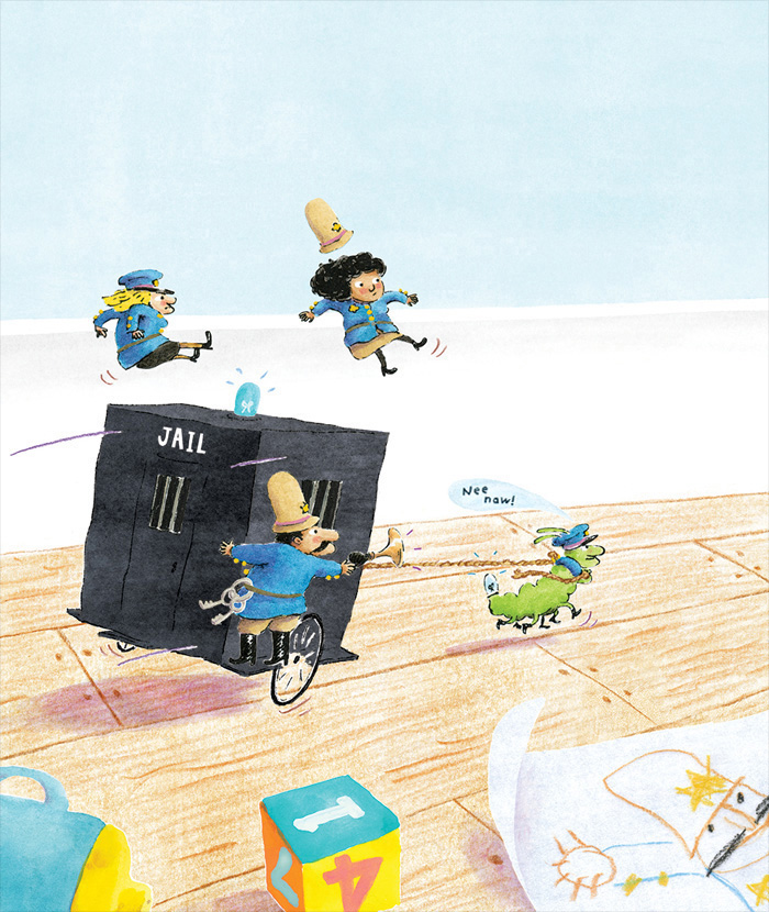 Illustration by Joel Stewart from 'Tiny Cops and Robbers' – published by Oxford University Press, United Kingdom