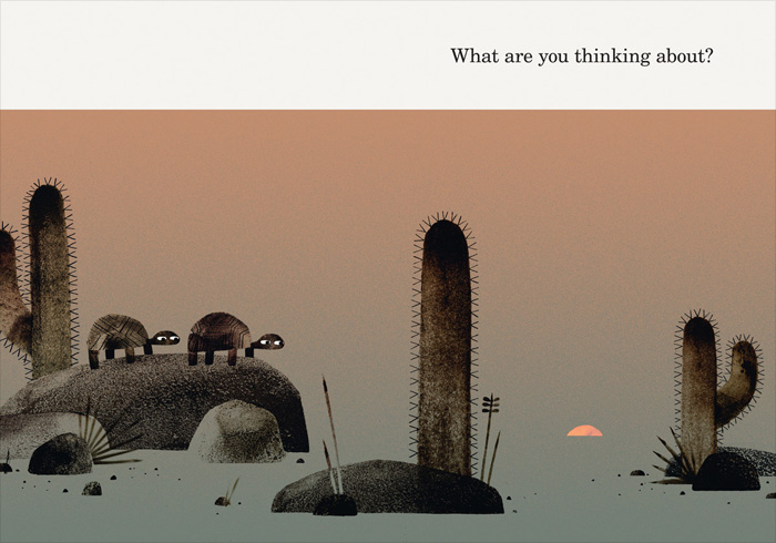 Spread from 'We Found A Hat' by Jon Klassen – published by Candlewick Press, United States