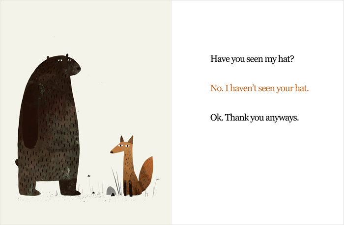 Rough spread for 'I Want My Hat Back' by Jon Klassen – published by Candlewick Press, United States