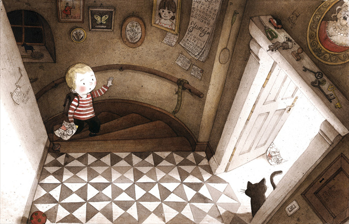 Illustration from ‘Deček in Hiša / A Boy and a House’ by Maja Kastelic – published by Mladinska knjiga, Slovenia