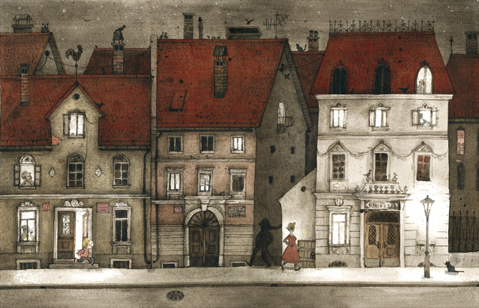 Illustration from ‘Deček in Hiša / A Boy and a House’ by Maja Kastelic – published by Mladinska knjiga, Slovenia