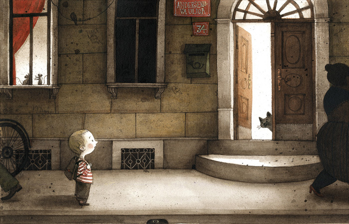 Illustration from ‘Deček in Hiša / A Boy and a House’ by Maja Kastelic – published by Mladinska knjiga, Slovenia