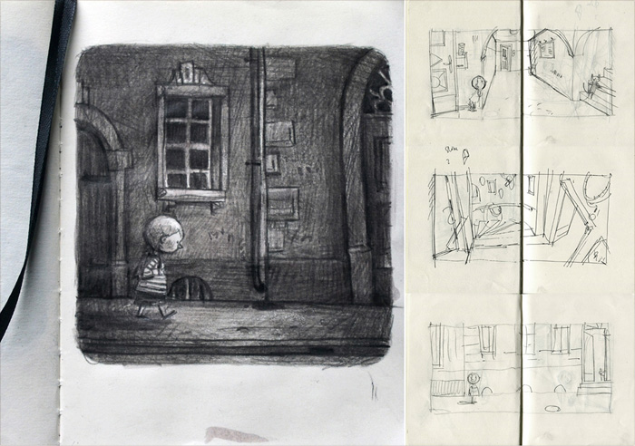 Development work for ‘Deček in Hiša / A Boy and a House’ by Maja Kastelic – published by Mladinska knjiga, Slovenia