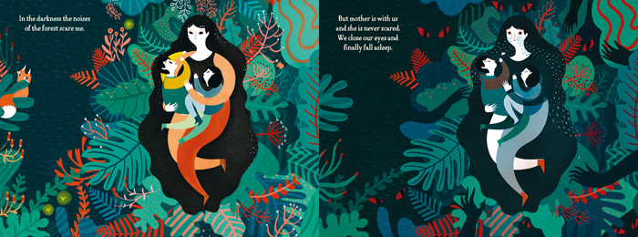 Spread from ‘The Journey’ by Francesca Sanna – published by Flying Eye Books, United Kingdom