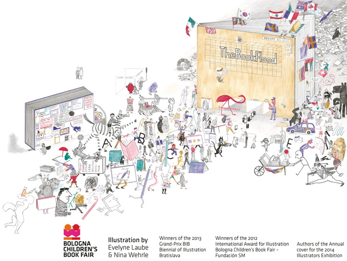 Illustration by It’s Raining Elephants for the 2014 Bologna Children’s Book Fair Illustrators Exhibition annual cover