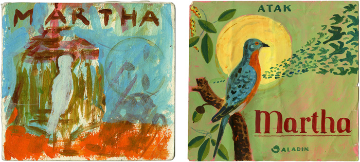 Sketchbook and final cover for ‘Martha’ by ATAK – published by Aladin Verlag, Germany