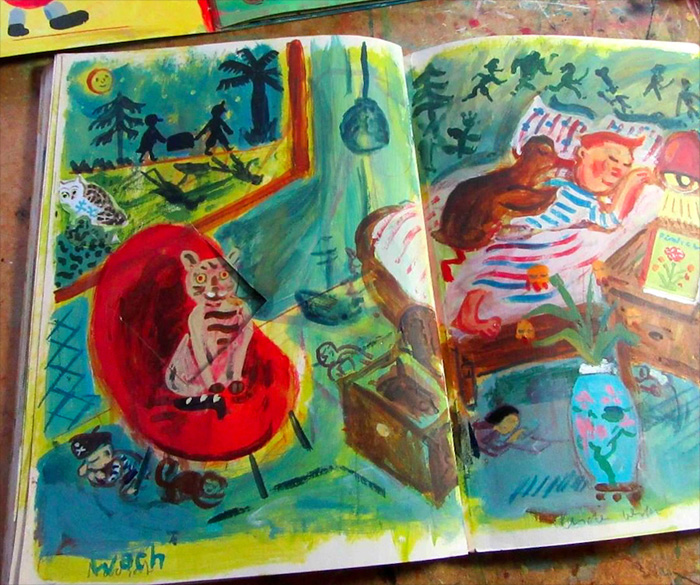 Sketchbook work by ATAK for ‘Piraten im Garten / Pirates in the Garden’ – to be published in 2020