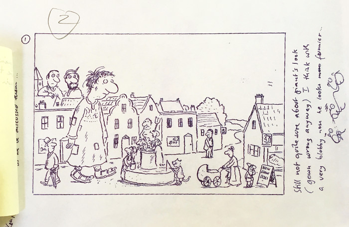 Development work by Axel Scheffler for 'The Smartest Giant in Town'