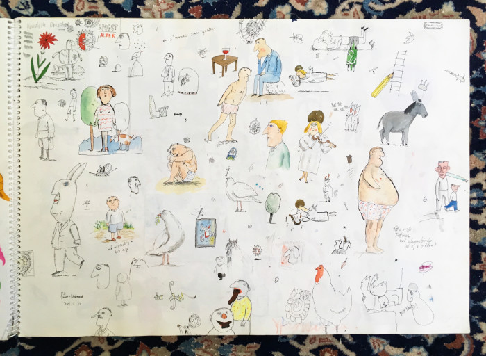 A page from one of Axel Scheffler's sketchbooks