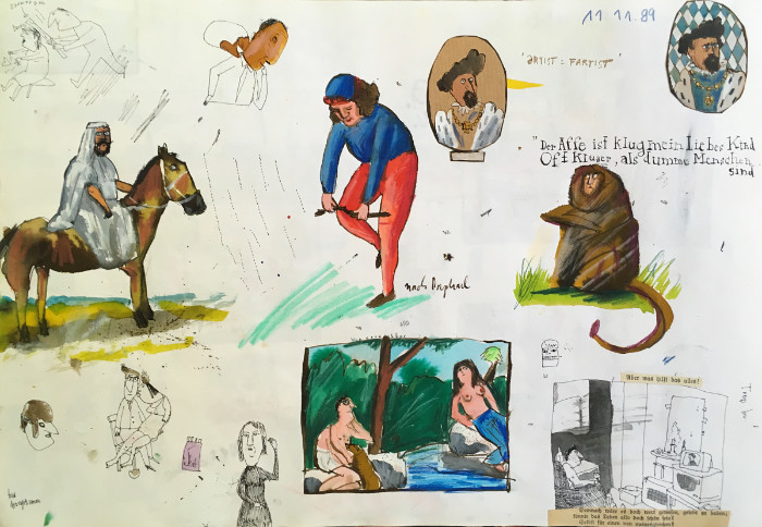 A page from one of Axel Scheffler's sketchbooks