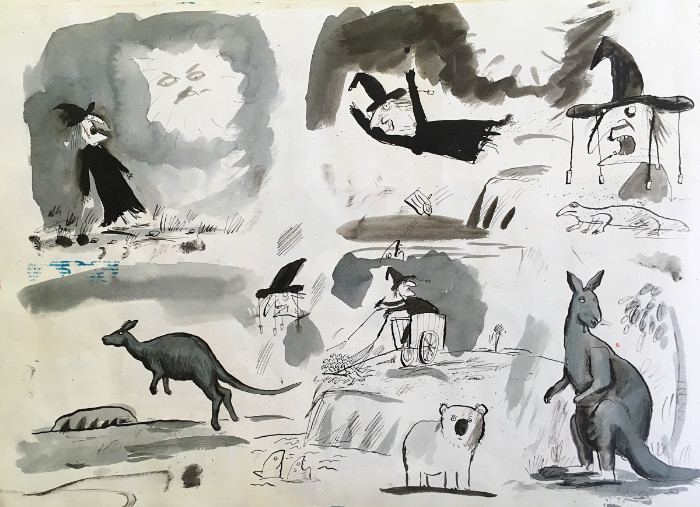 A page from one of Axel Scheffler's sketchbooks