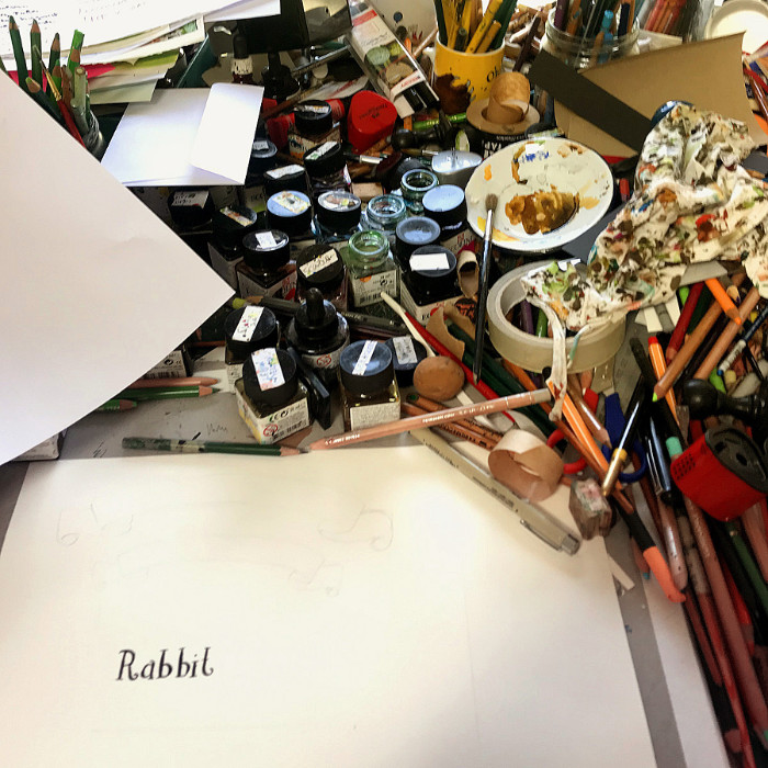 Axel Scheffler's drawing table